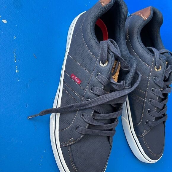 Levis Men\'s Shoes Canvas & Faux Leather Tennis Size 10 Sneakers Blue